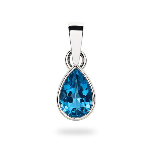 Sterling Silver Pendant Swiss Blue Topaz  IGP-779