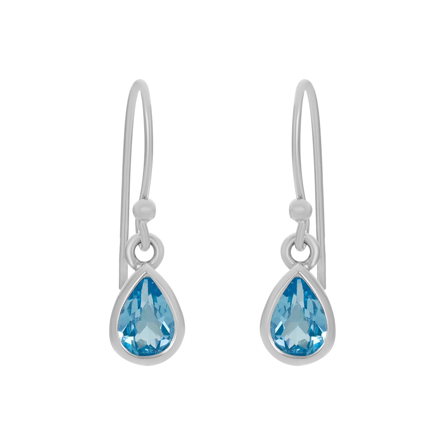 Sterling Silver Earrings Swiss Blue Topaz  IGE-1317