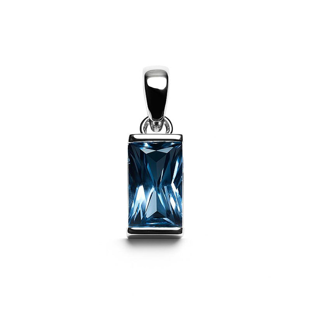 Sterling Silver Pendant Swiss Blue Topaz  IGP-1154