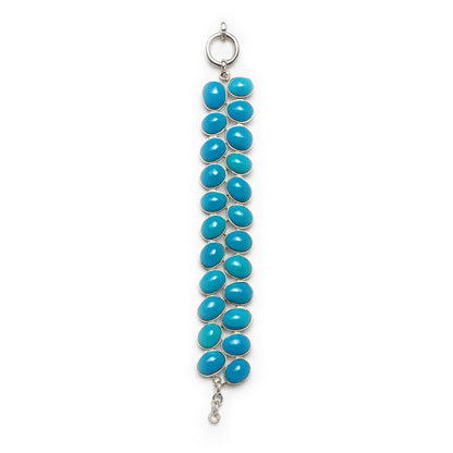 Sterling Silver Bracelet Blue Opal