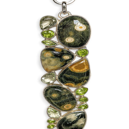 Sterling Silver Bracelet Ocean Jasper Peridot