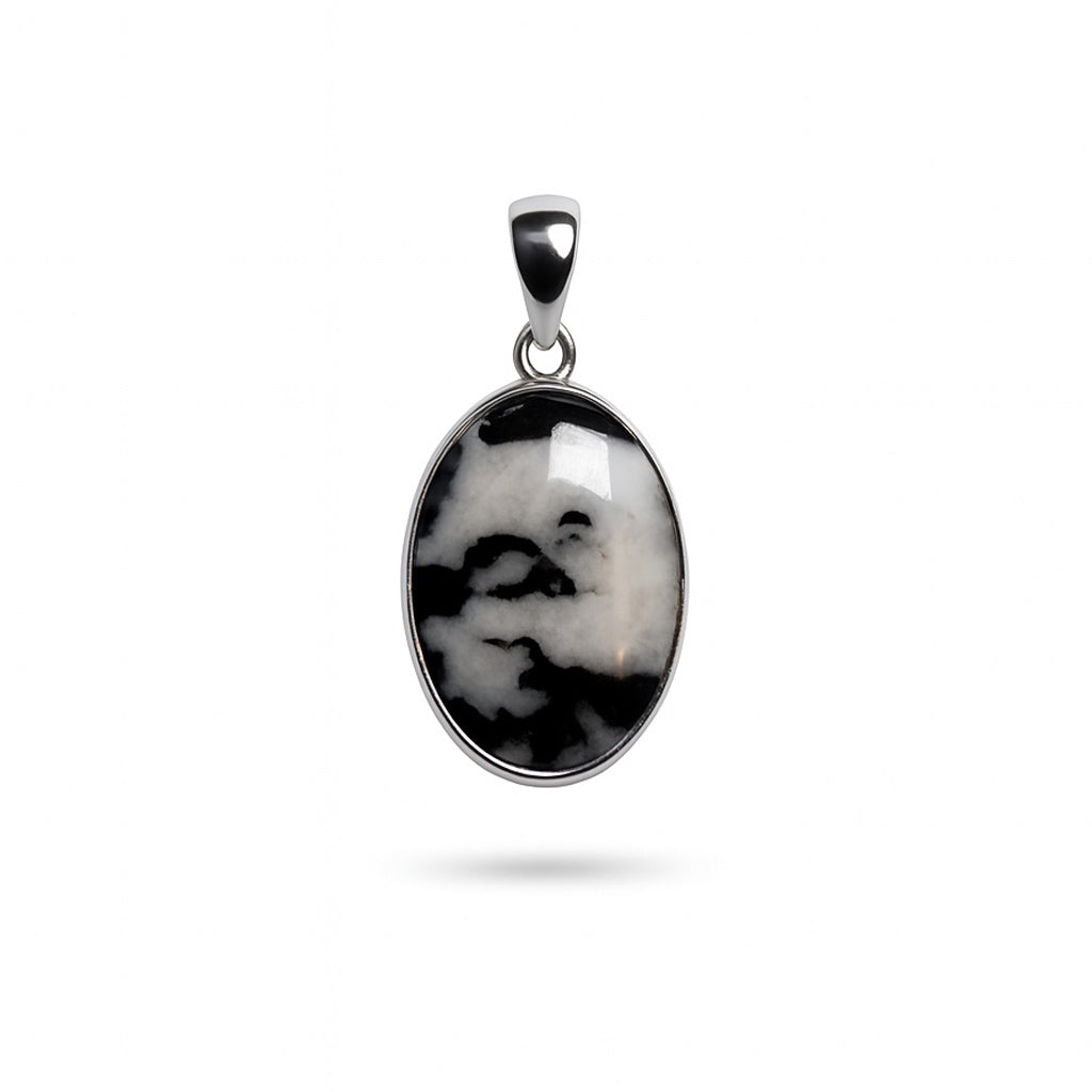 Sterling Silver Pendant Zebra Skin  Jasper