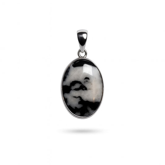 Sterling Silver Pendant Zebra Skin  Jasper