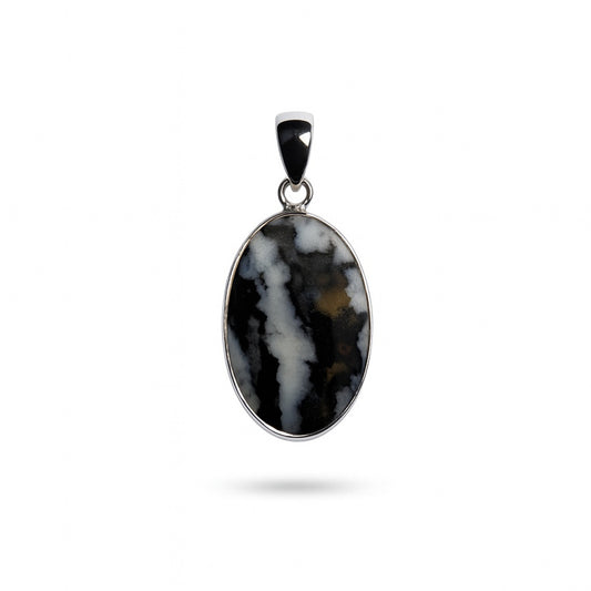 Sterling Silver Pendant Zebra Skin  Jasper