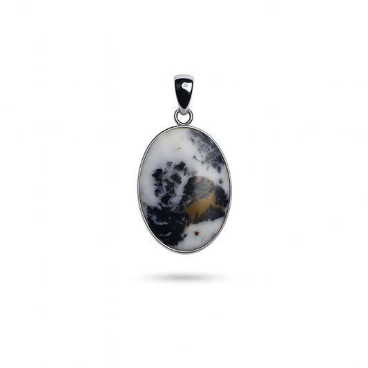 Sterling Silver Pendant Zebra Skin  Jasper