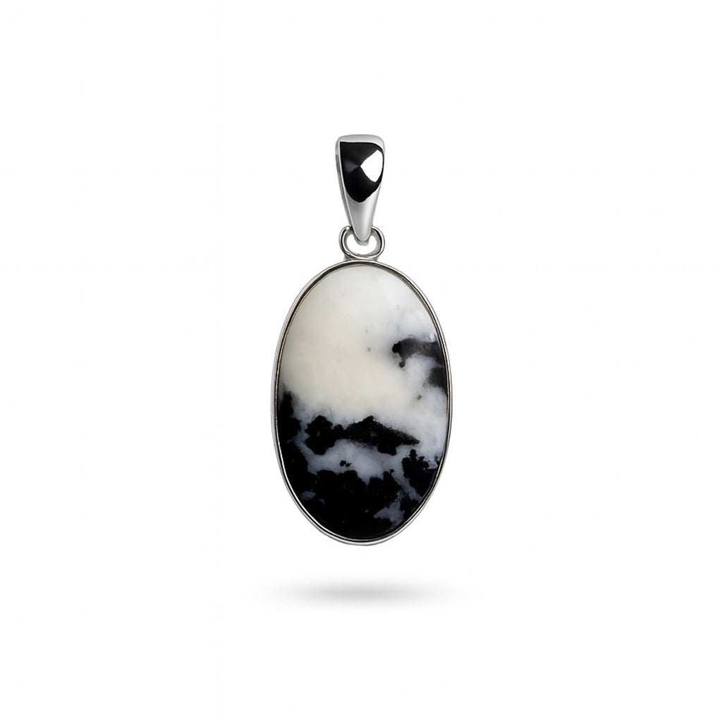 Sterling Silver Pendant Zebra Skin  Jasper