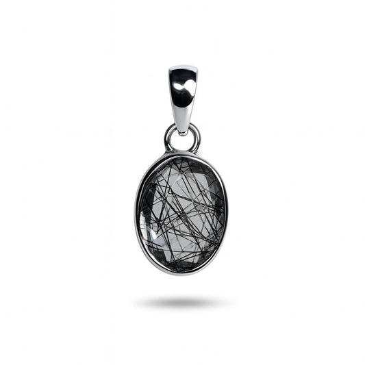 Sterling Silver Pendant Black Rutile