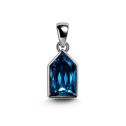 Sterling Silver Pendant Swiss Blue Topaz