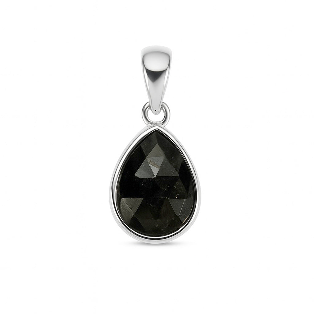 Sterling Silver Pendant Green Sapphire