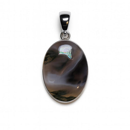 Sterling Silver Pendant Moss Agate