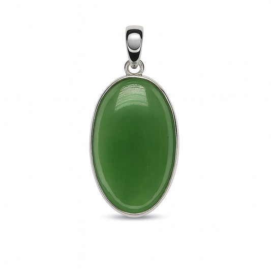 Sterling Silver Pendant Nephrite Jade
