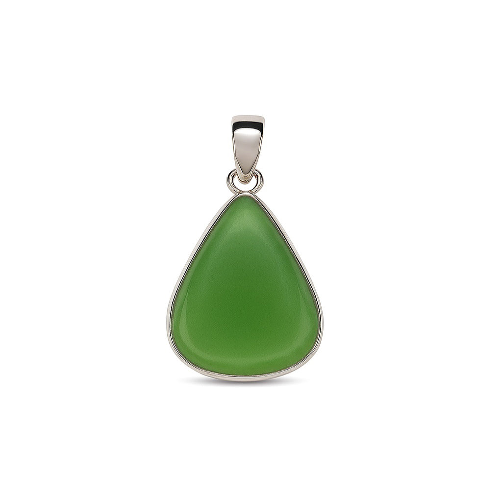 Sterling Silver Pendant Nephrite Jade