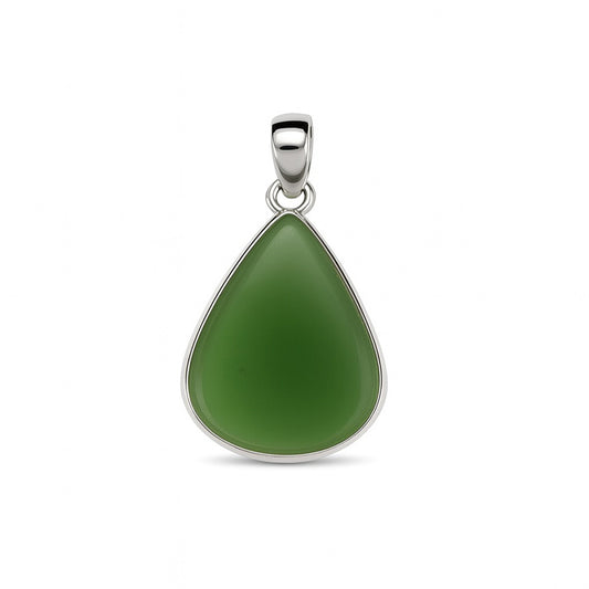 Sterling Silver Pendant Nephrite Jade