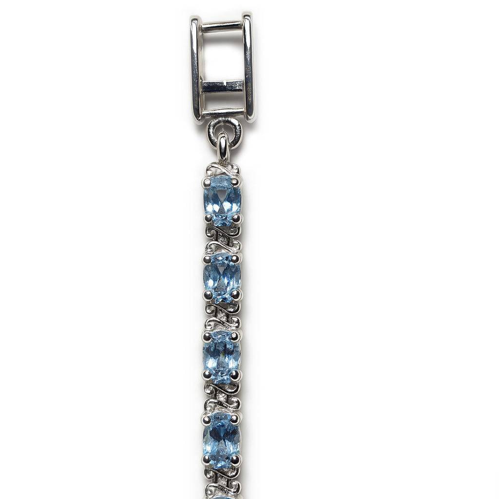 Sterling Silver Bracelet Blue Topaz  IGB-177