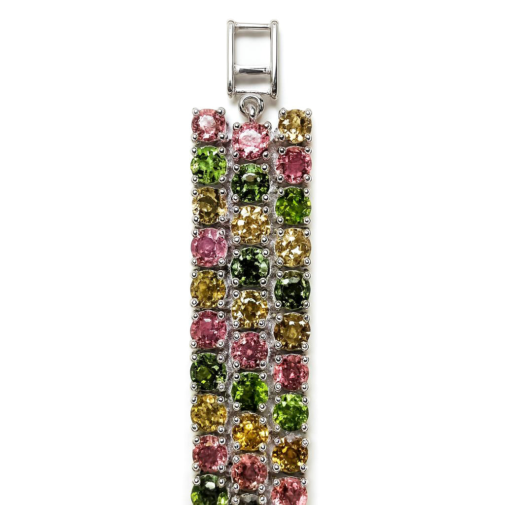 Sterling Silver Bracelet Tourmaline  IGB-194