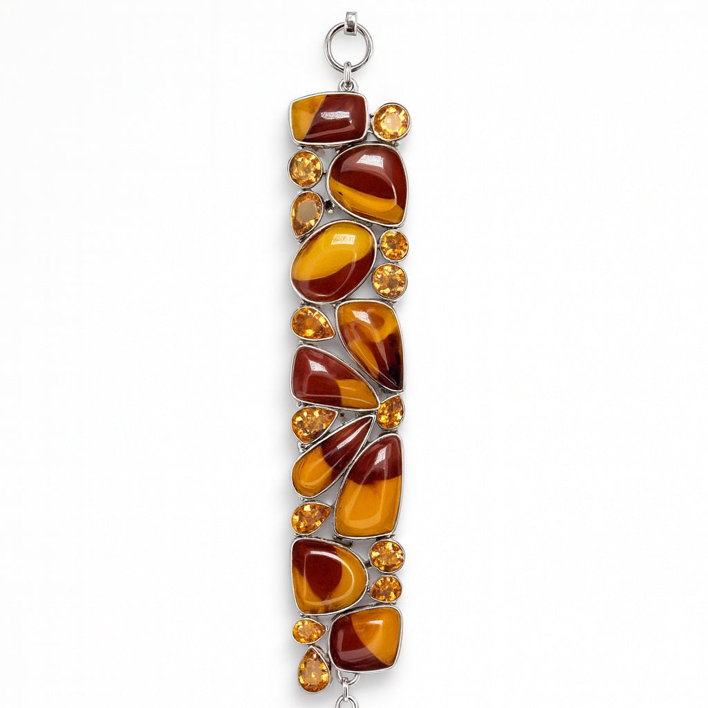 Sterling Silver Bracelet Mookaite Citrine