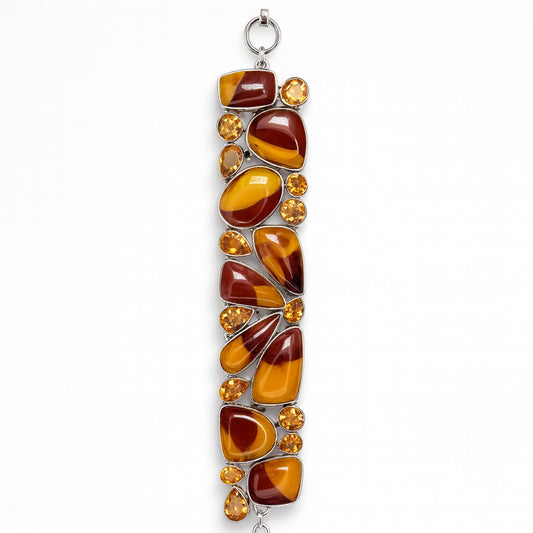 Sterling Silver Bracelet Mookaite Citrine
