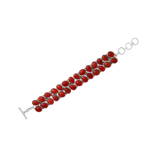 Sterling Silver Bracelet Carnelian