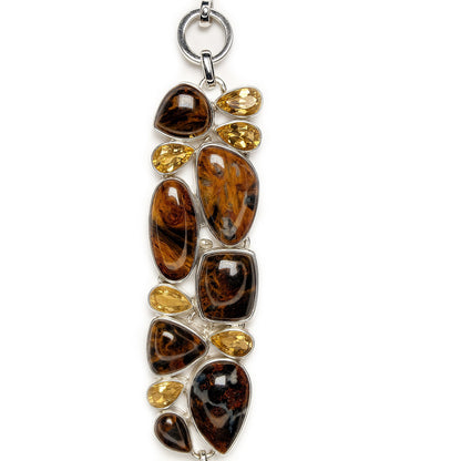 Sterling Silver Bracelet Pietersite Citrine