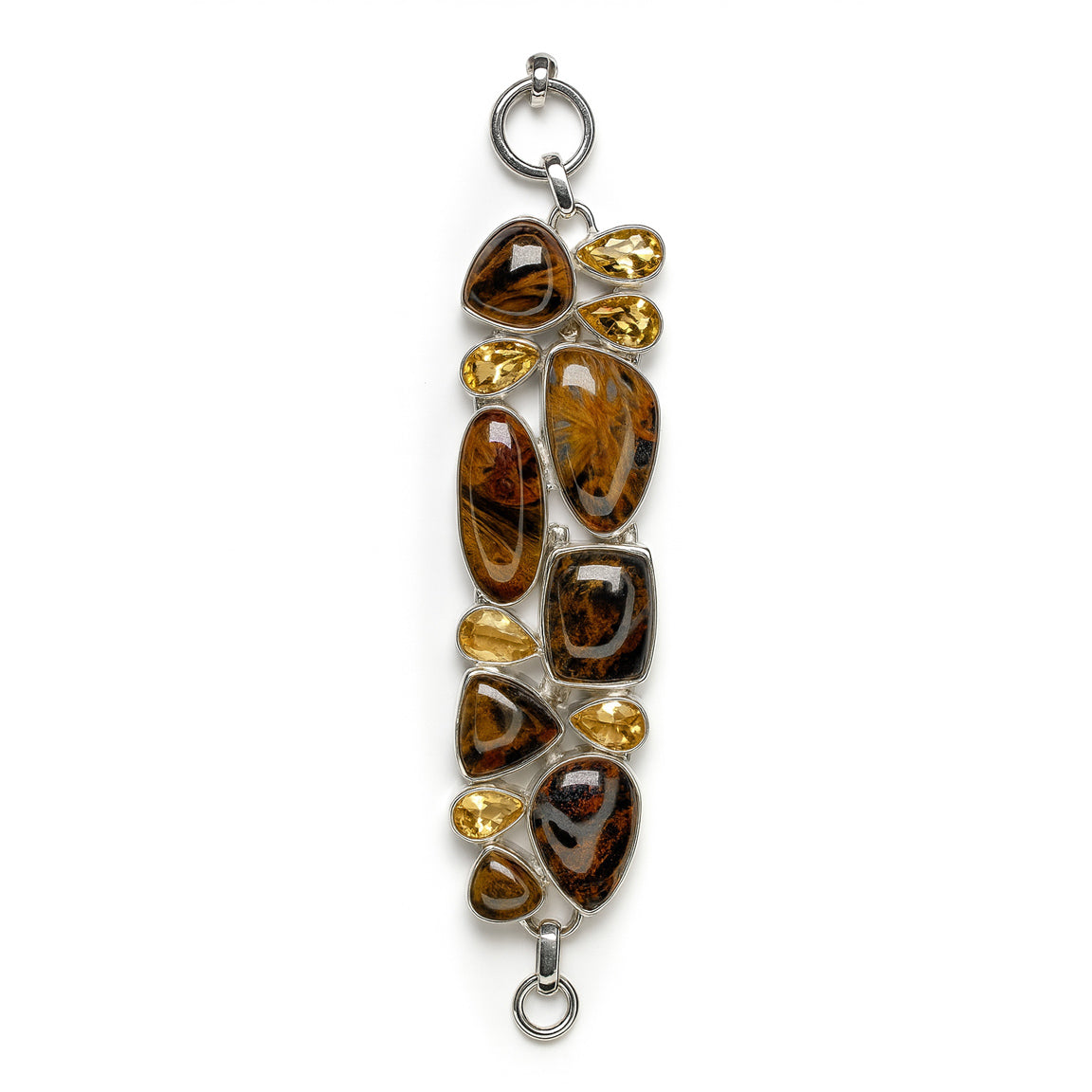 Sterling Silver Bracelet Pietersite Citrine