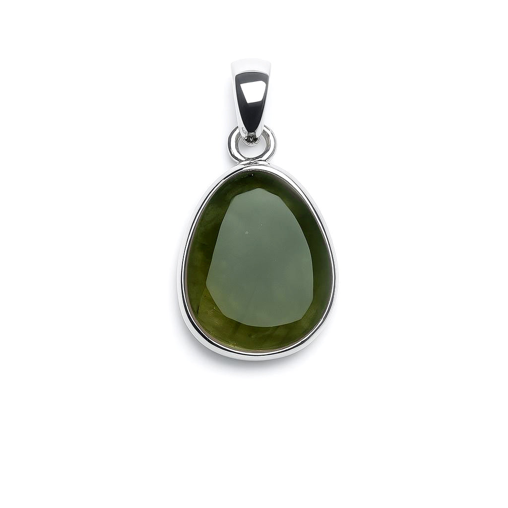 Sterling Silver Pendant Green Sapphire
