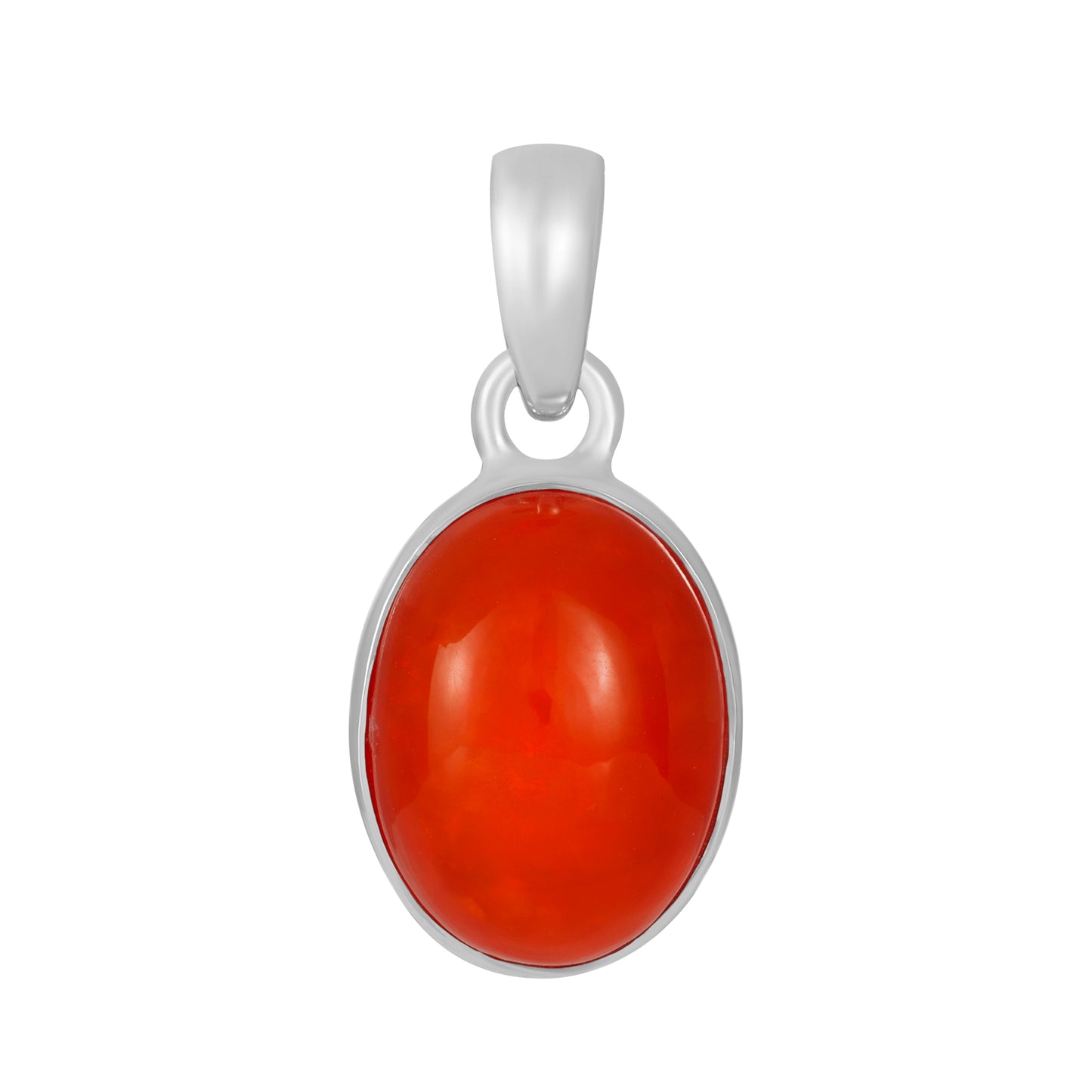 Sterling Silver Pendant Orange Ethiopian