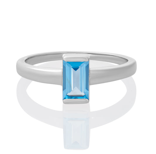 Sterling Silver Ring Swiss Blue Topaz  IGR-3184 Size 8