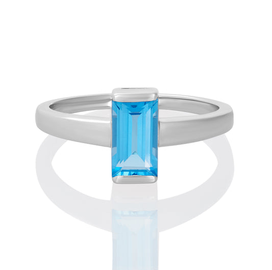 Sterling Silver Ring Swiss Blue Topaz  IGR-3185 Size 7