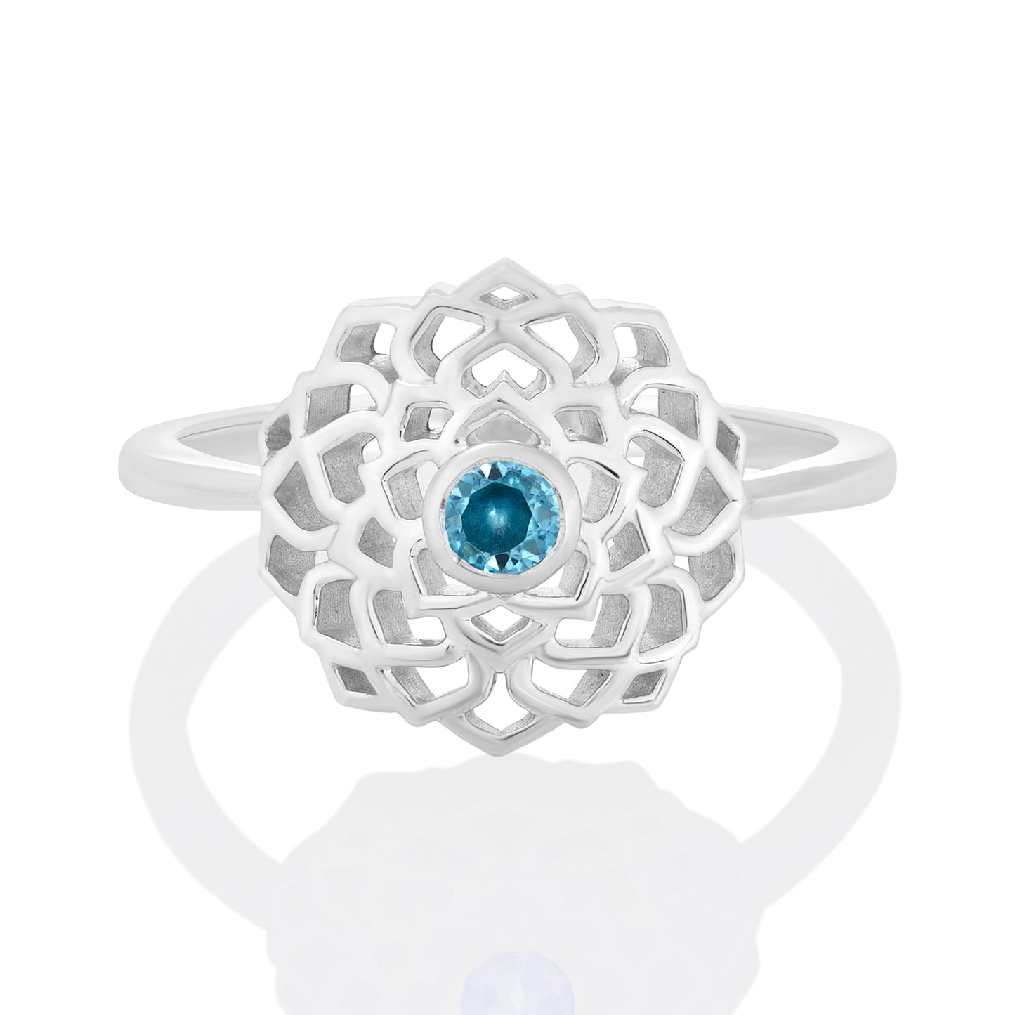Sterling Silver Ring Blue Cubic Zirconia  IGR-2455 Size 9