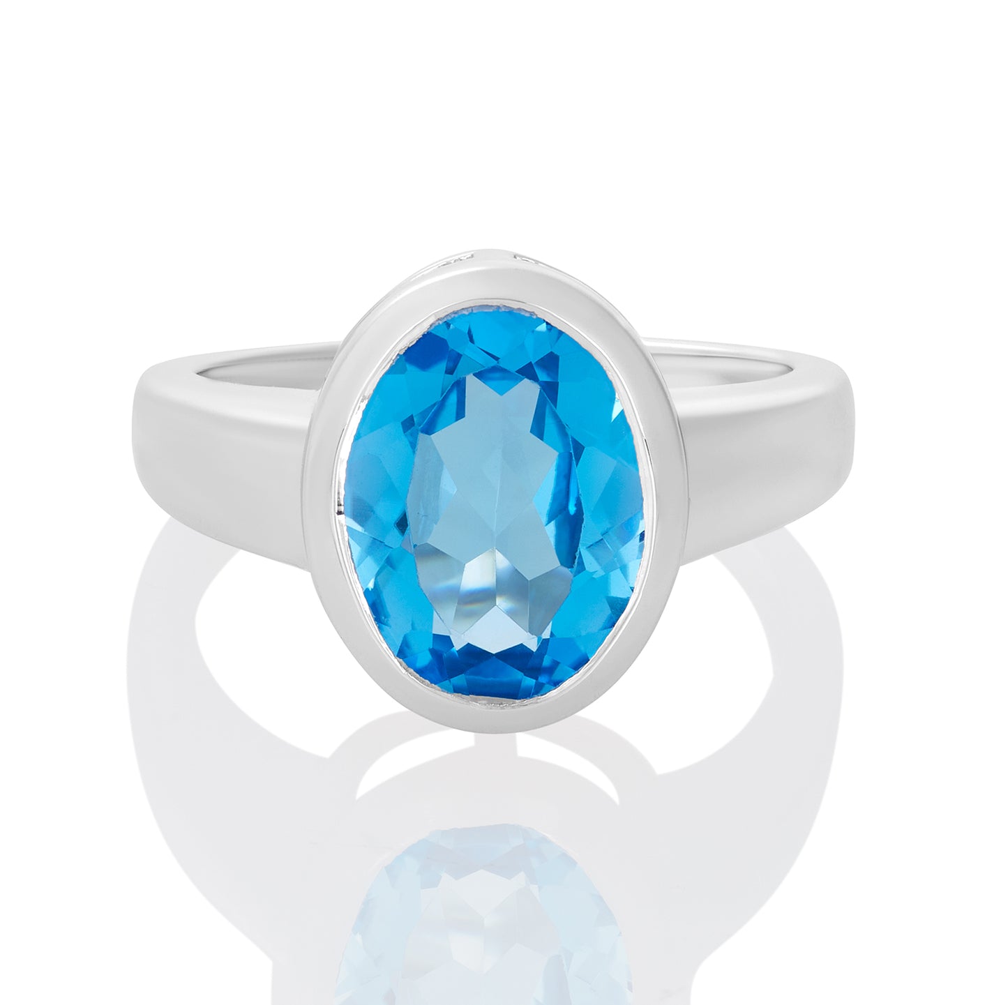 Sterling Silver Ring Swiss Blue Topaz  IGR-3187 Size 10