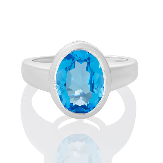 Sterling Silver Ring Swiss Blue Topaz  IGR-3187 Size 5