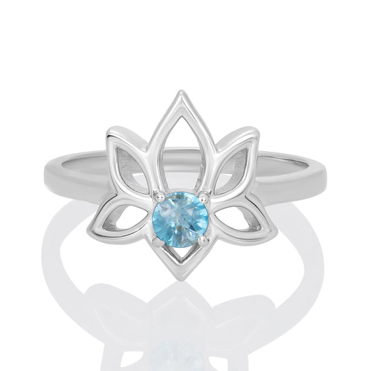 Sterling Silver Ring Blue Cubic Zirconia  IGR-2168 Size 6
