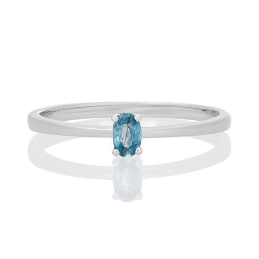 Sterling Silver Ring Blue Cubic Zirconia  IGR-2714 Size 8