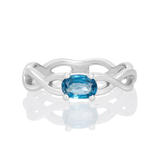 Sterling Silver Ring Blue Cubic Zirconia  IGR-3075 Size 10