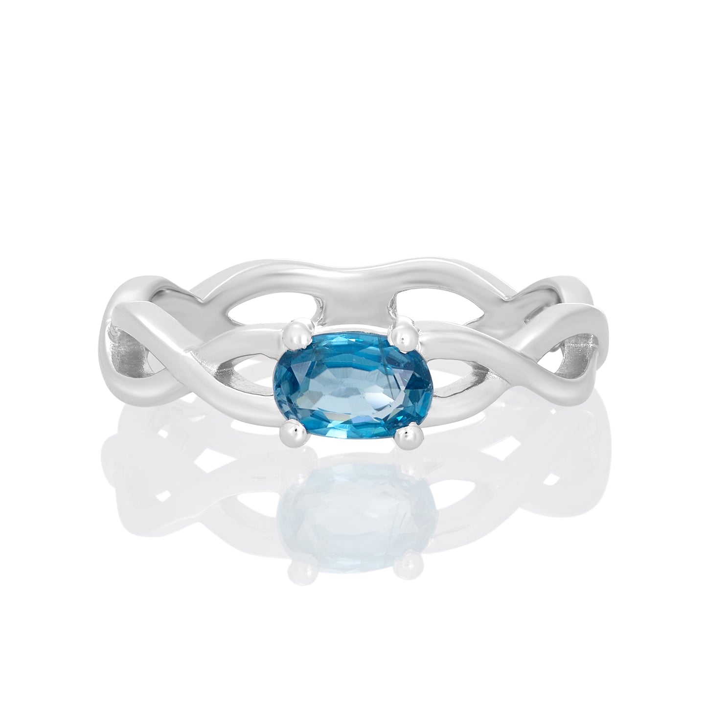 Sterling Silver Ring Blue Cubic Zirconia  IGR-3075 Size 8