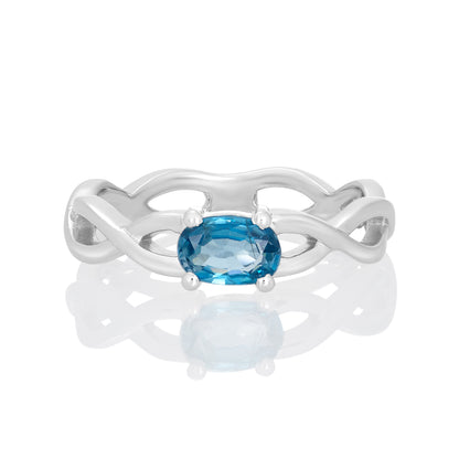 Sterling Silver Ring Blue Cubic Zirconia  IGR-3075 Size 8