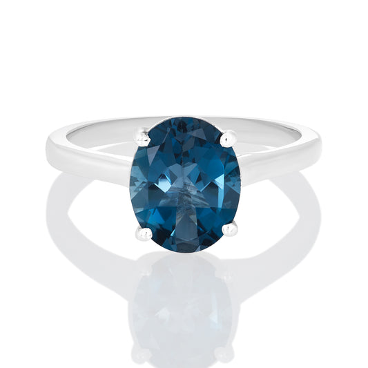 Sterling Silver Ring London Blue Topaz  IGR-2942 Size 10