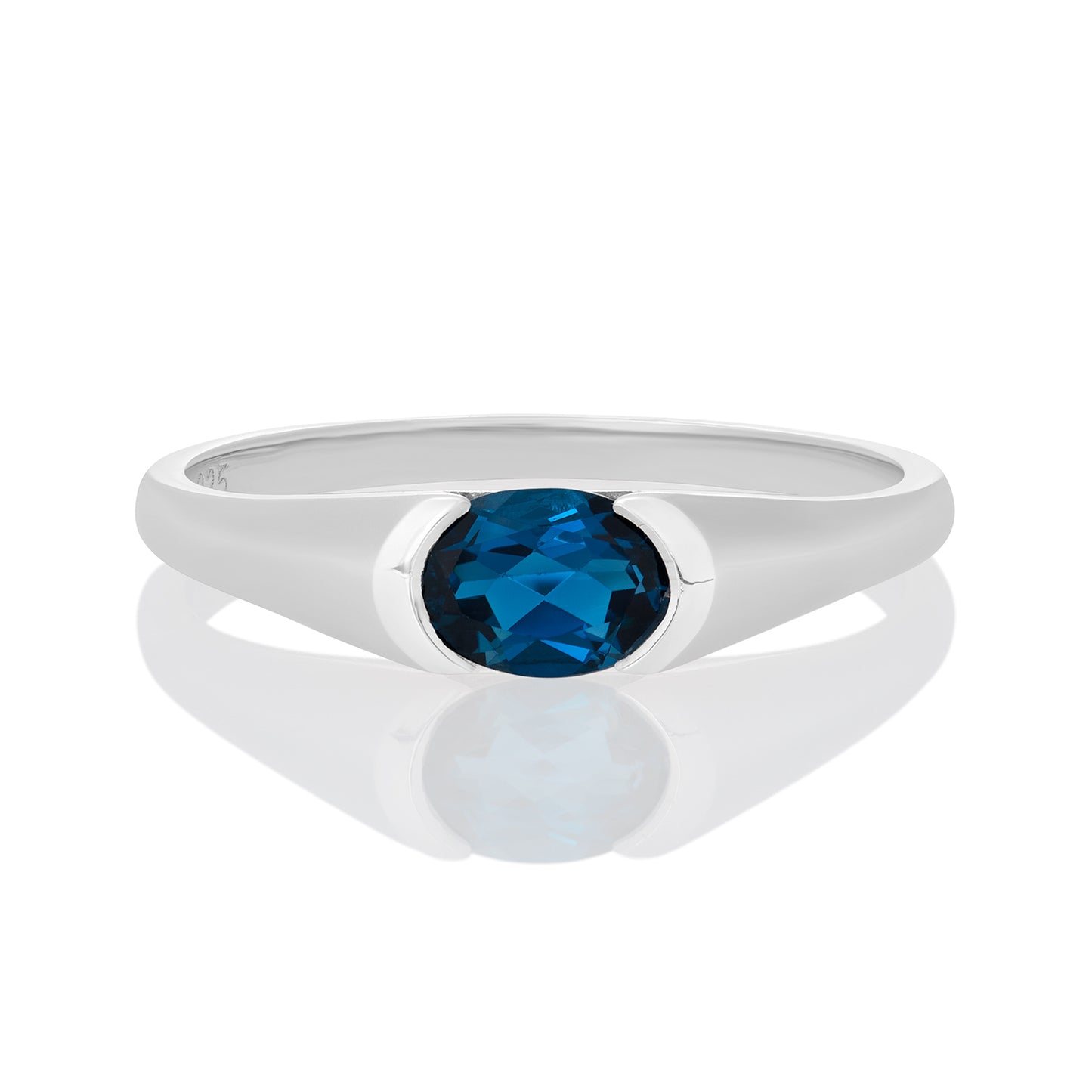 Sterling Silver Ring London Blue Topaz  IGR-381 Size 8