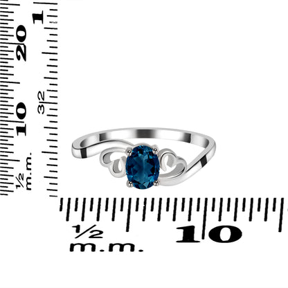 Sterling Silver Ring London Blue Topaz  IGR-368 Size 5