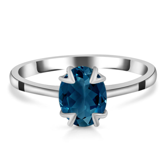 Sterling Silver Ring London Blue Topaz  IGR-2092 Size 5
