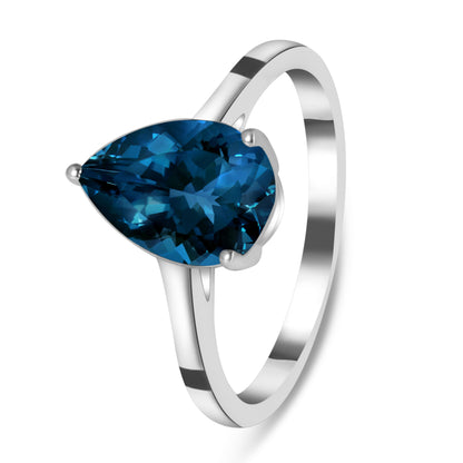 Sterling Silver Ring London Blue Topaz  IGR-2570 Size 8