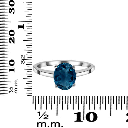 Sterling Silver Ring London Blue Topaz  IGR-3063 Size 7