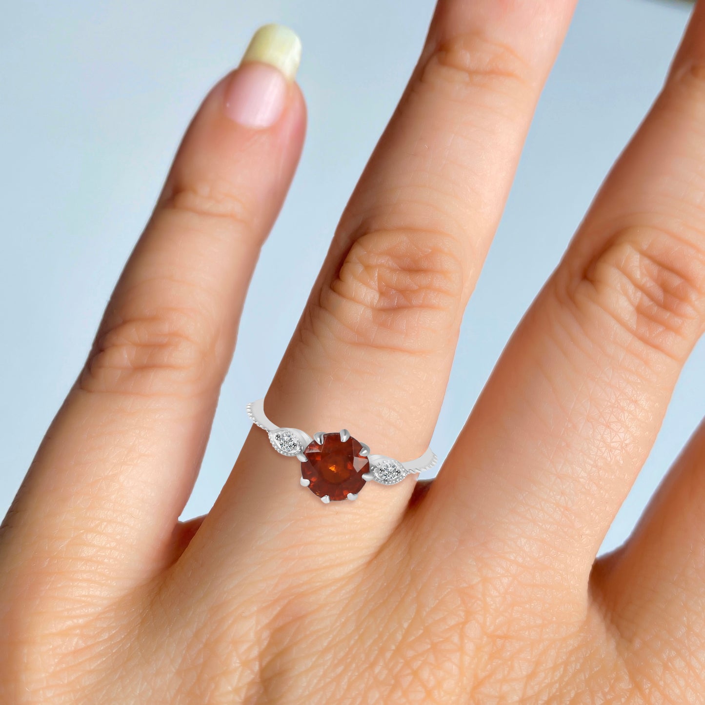 Sterling Silver Ring Orange Kyanite  IGR-2982 Size 8