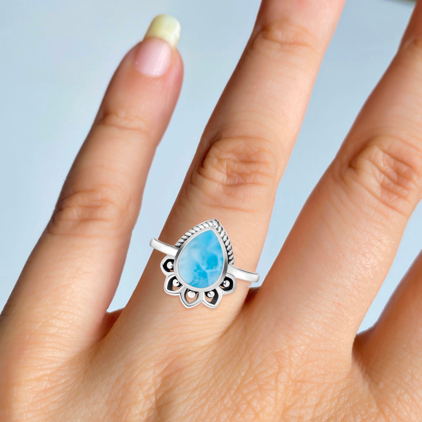 Sterling Silver Ring Larimar  IGR-2823 Size 8