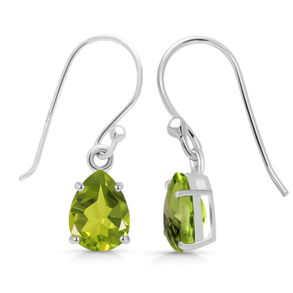 Sterling Silver Earrings Peridot  IGE-981