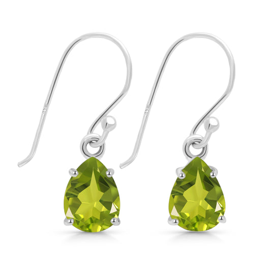 Sterling Silver Earrings Peridot  IGE-981