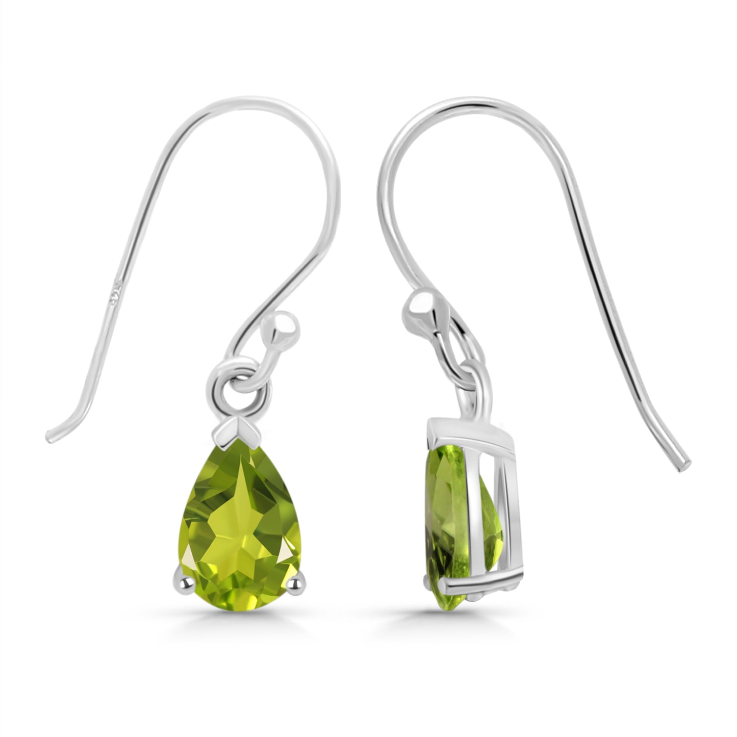 Sterling Silver Earrings Peridot  IGE-677