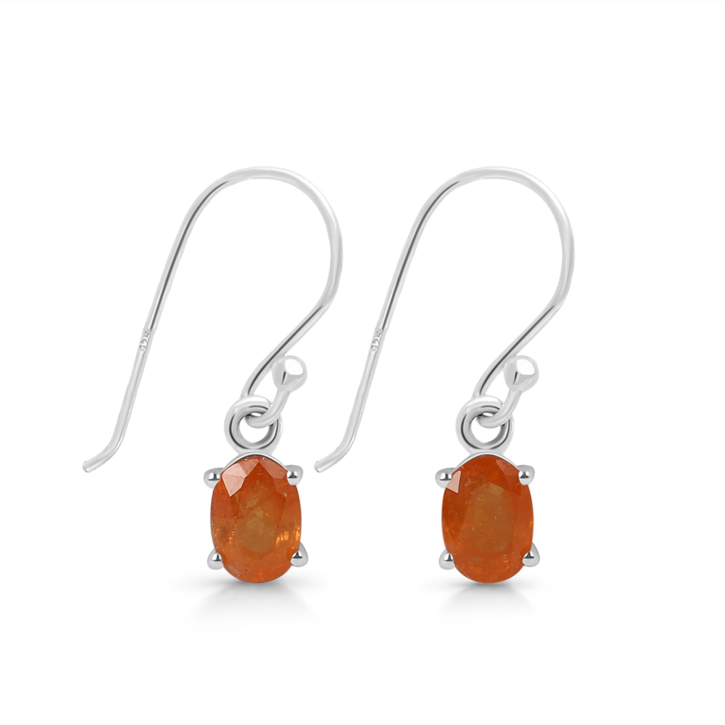 Sterling Silver Earrings Orange Kyanite  IGE-670