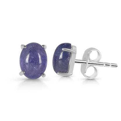 Sterling Silver Earrings Tanzanite  IGE-678