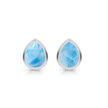 Sterling Silver Earrings Larimar  IGE-1364